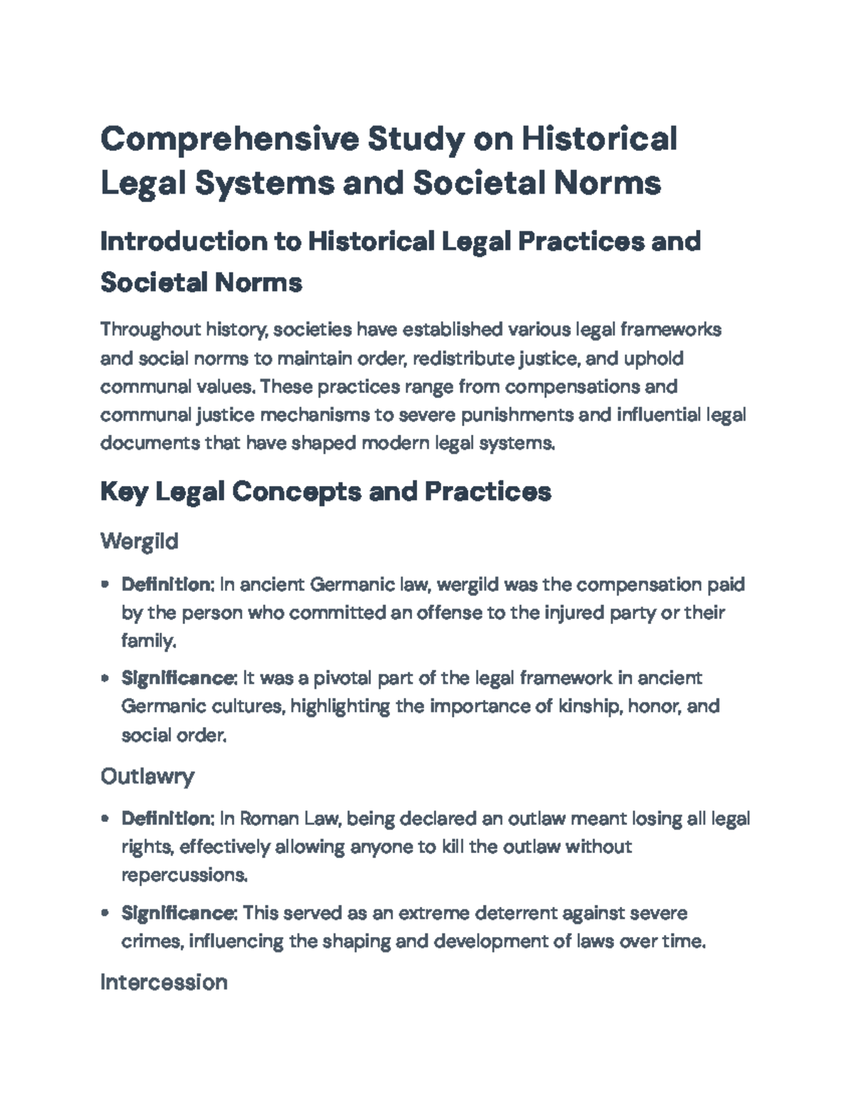Historical Legal Systems and Societal Norms: An In-Depth Analysis ...