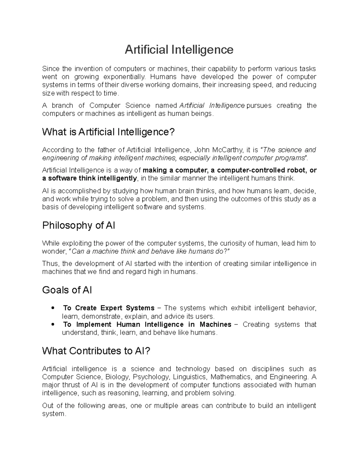 Artificial Intelligence Notes for BSCS 6th Sem: LISP & Search ...