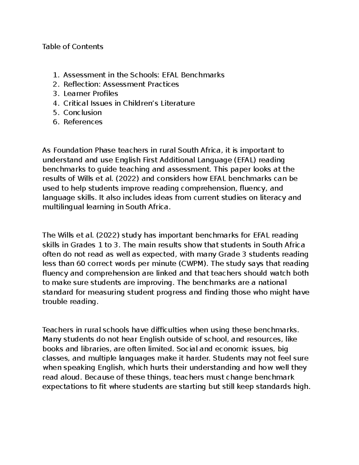 ENAF421 Final Exam: EFAL Assessment Practices in Rural Schools - Studocu
