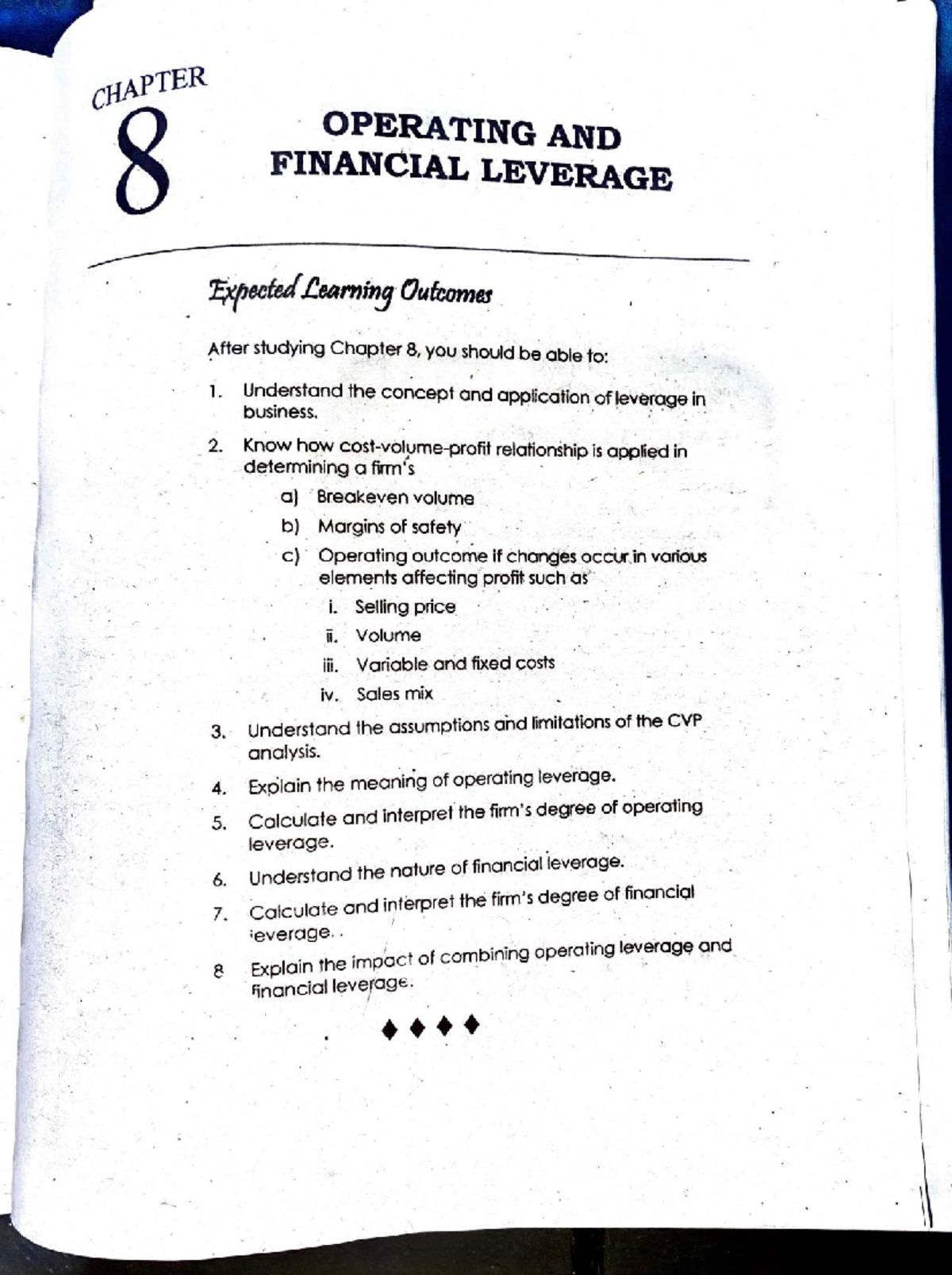 FM CH8 - Lecture on Operating and Financial Leverage Concepts - Studocu
