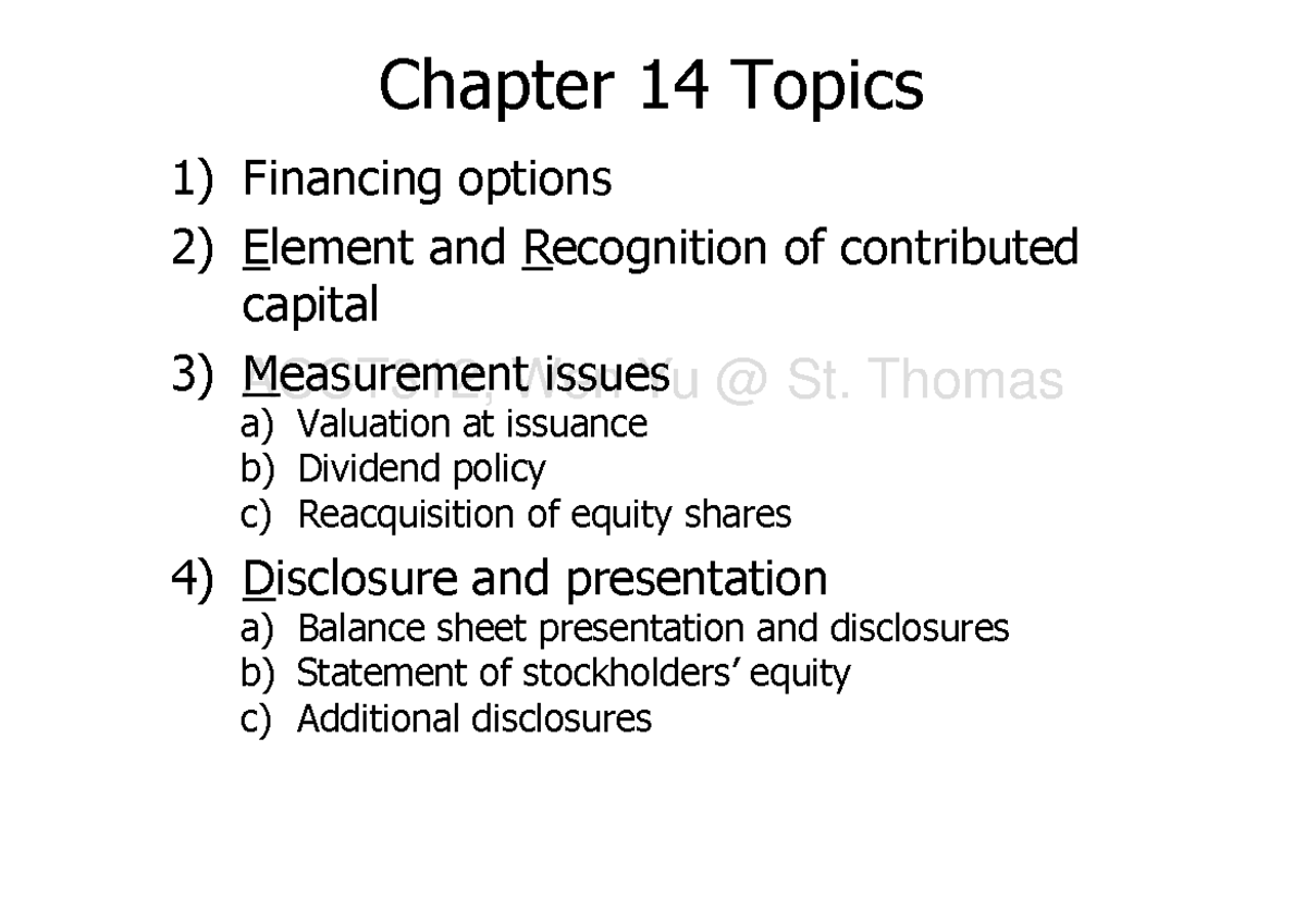 ACCT312 Final Exam Study Notes: Owners' Equity and Financial Policies ...