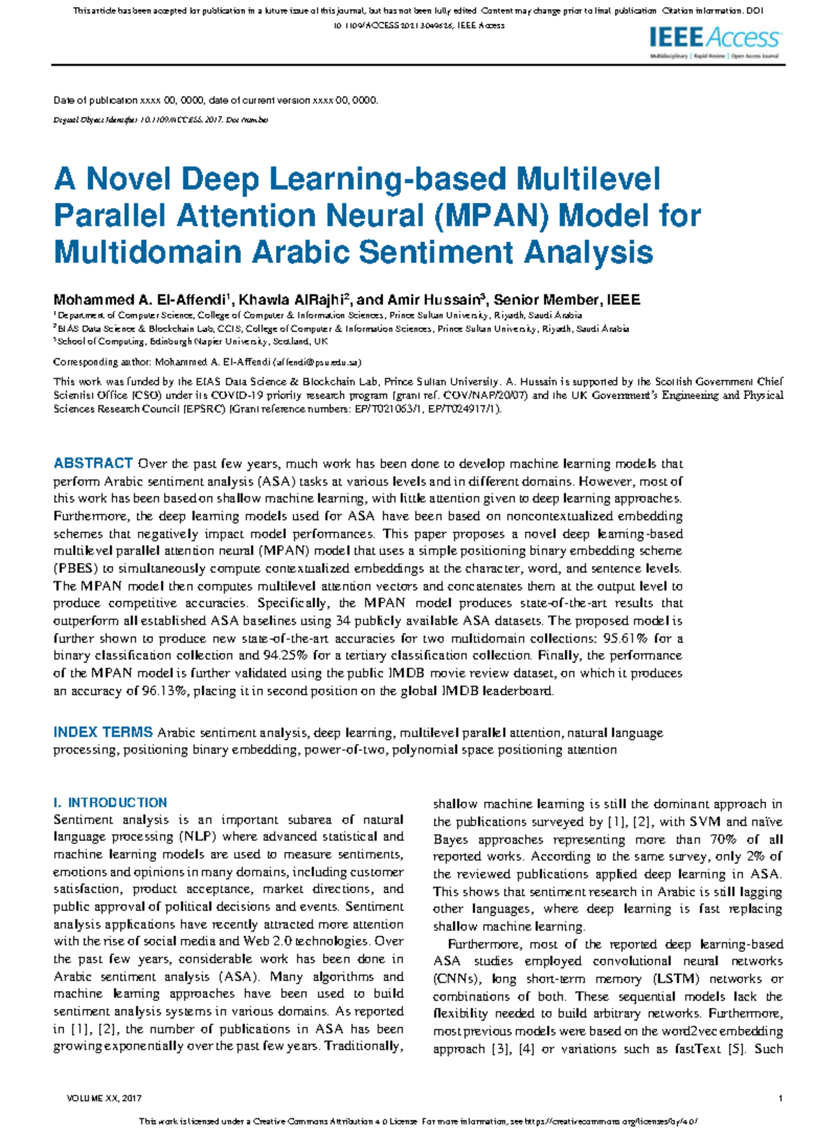 A Novel MPAN Model for Arabic Sentiment Analysis in Multidomain ...