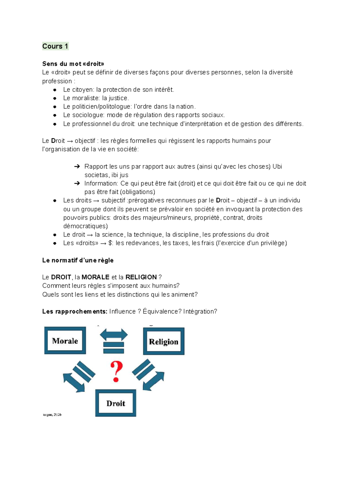 DRT1151 G - Notes de cours sur le Droit et ses Concepts Fondamentaux ...
