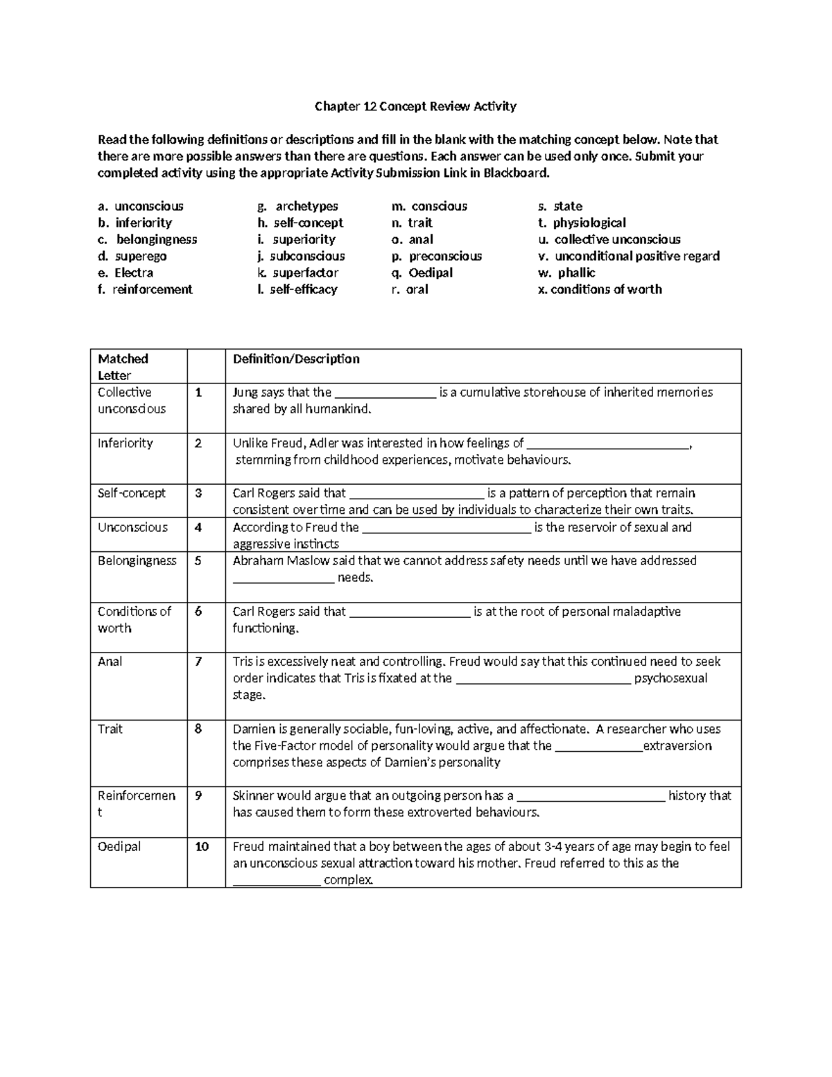Chapter 12 Concept Review Activity - Chapter 12 Concept Review Activity ...
