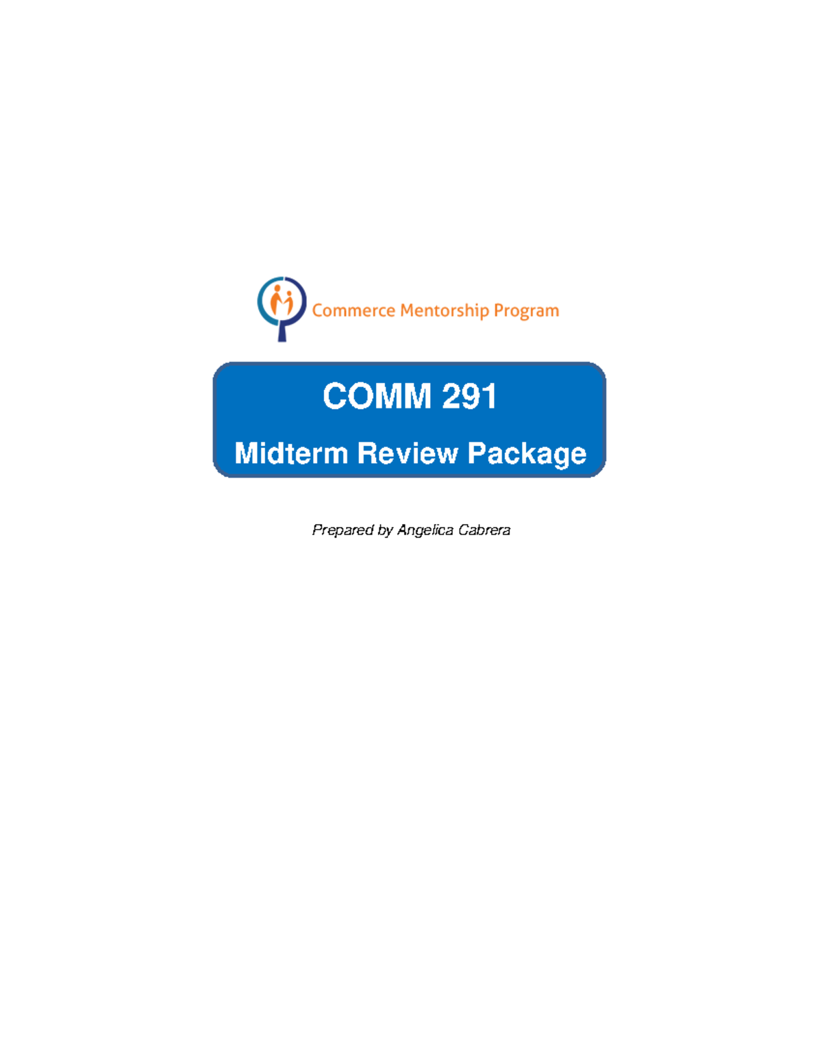 COMM 291 Midterm Exam Review Package: Data Analysis Concepts - Studocu