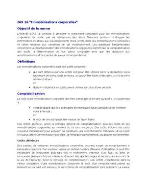 IAS 16 Resume Manuel CPA CANADA - IAS 16 "Immobilisations corporelles ...