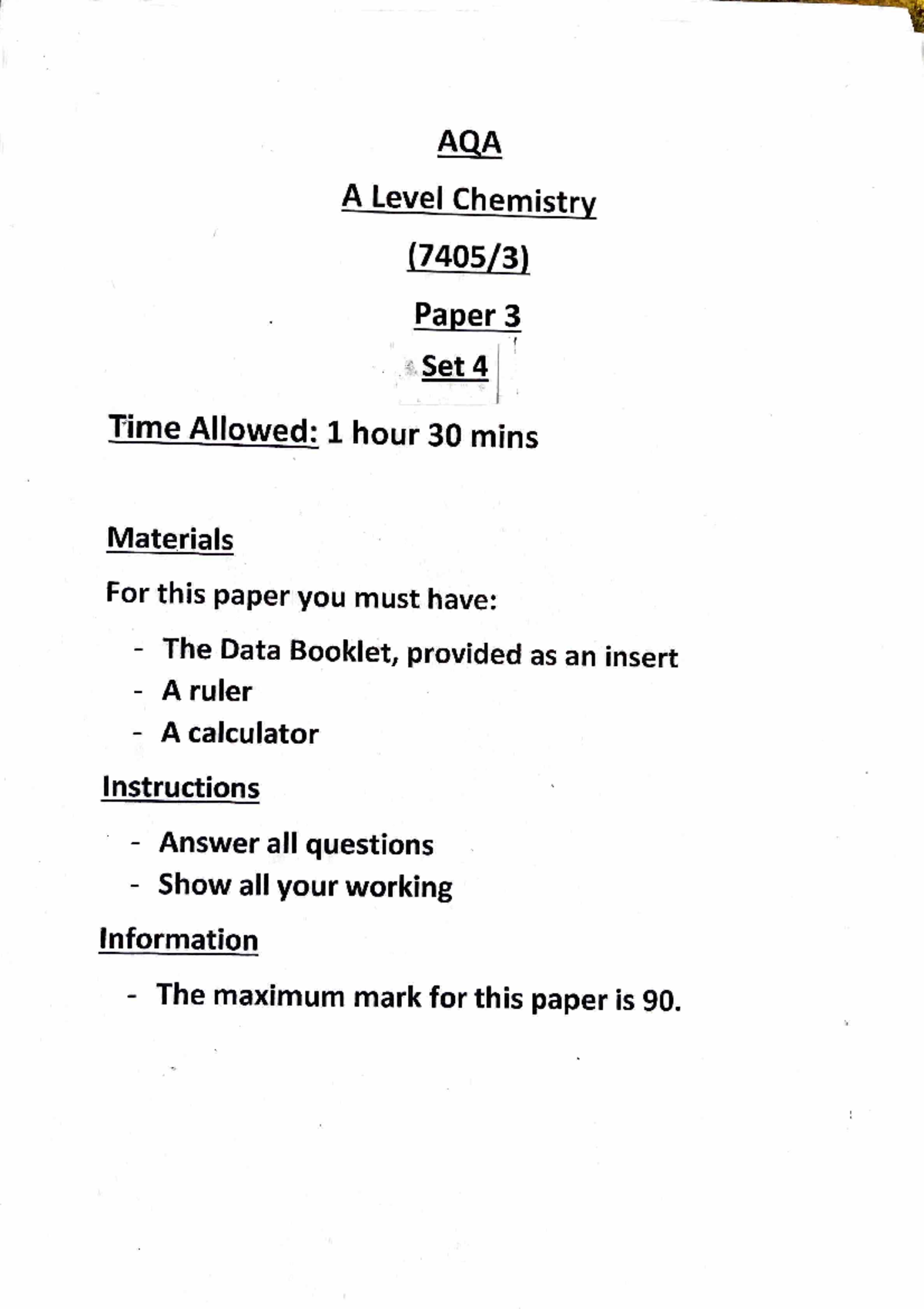 AQA Paper 3 Revision Notes for Effective Exam Preparation - Studocu