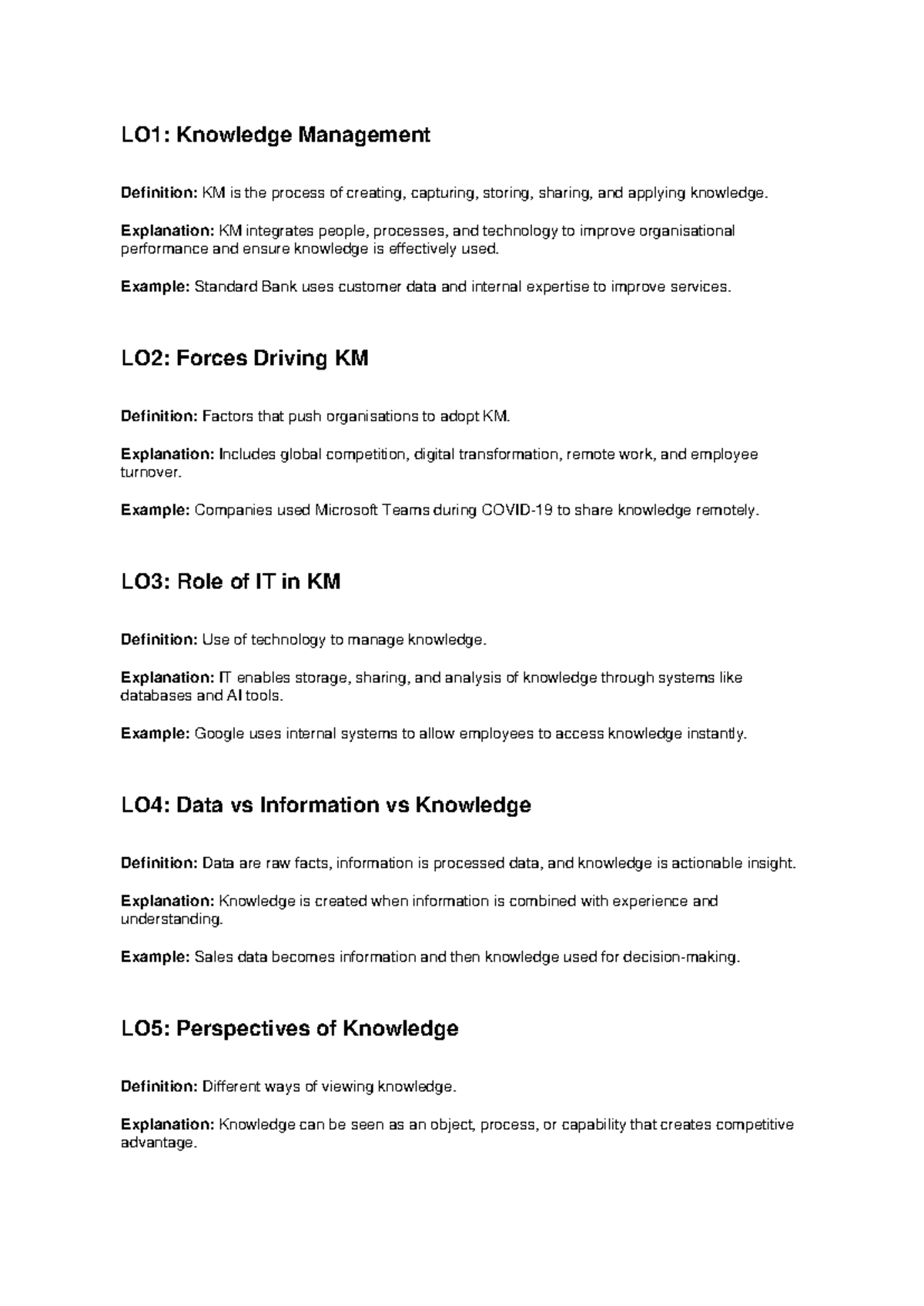 Knowledge Management Detailed Study Guide: Concepts & Applications ...