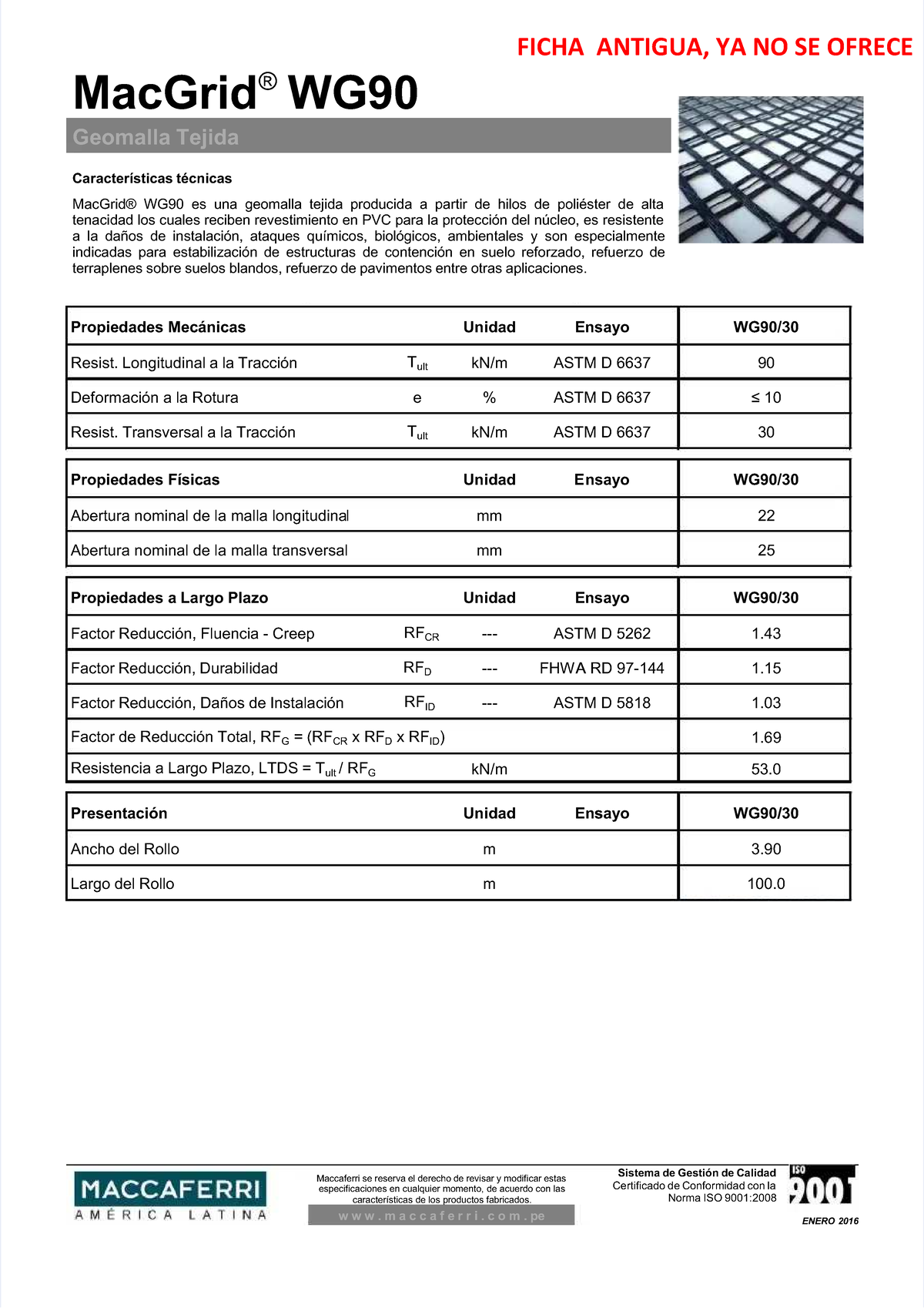MacGrid® WG90 Geomalla Tejida: Características Técnicas y Propiedades ...