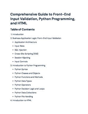 Comprehensive Guide to HTML, CSS, and Python Programming Fundamentals ...