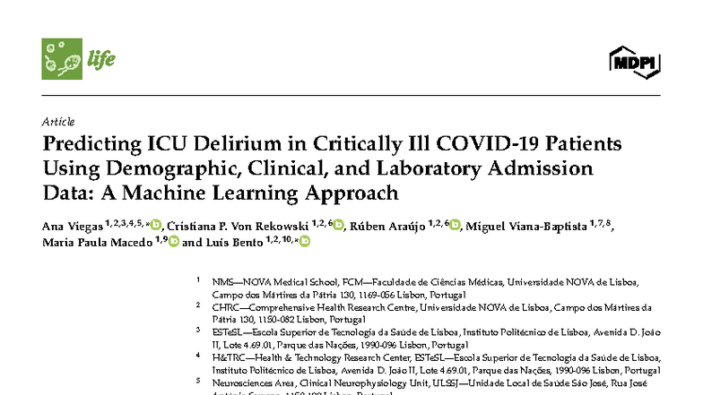 Predicting ICU Delirium in Critically Ill Patients: A Machine Learning ...