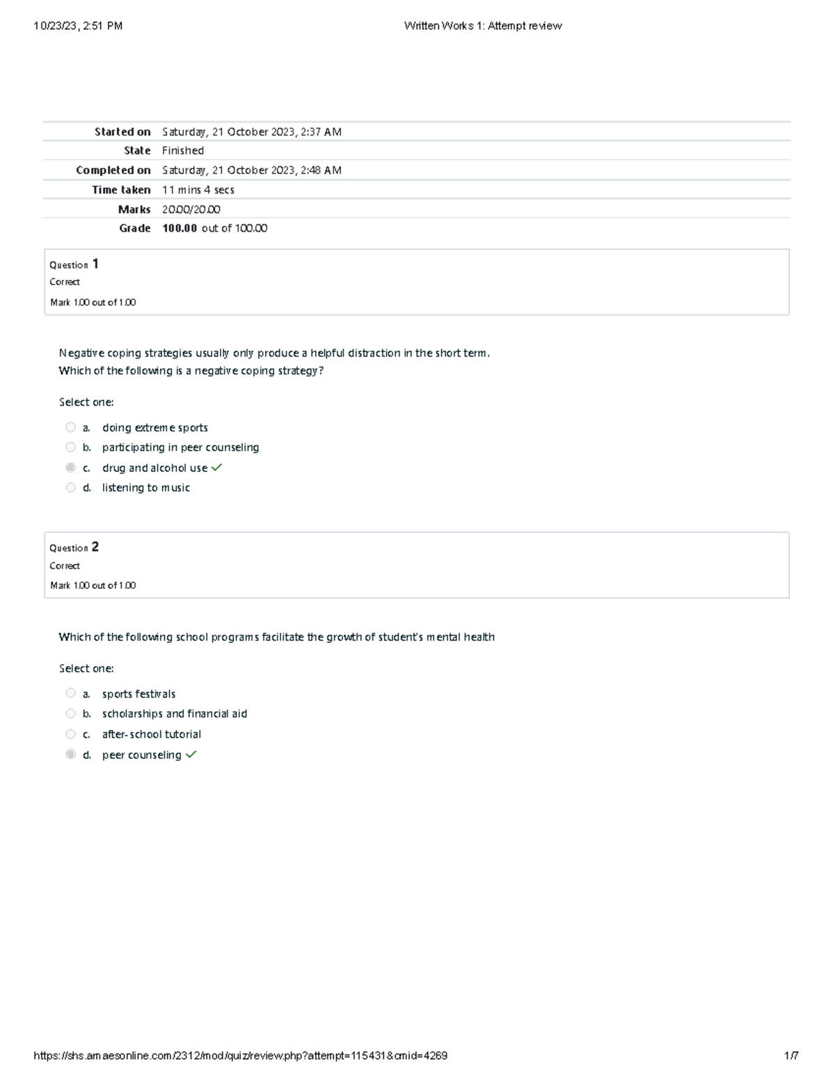 Written Works 1 Review: Comprehensive Attempt Analysis - Studocu