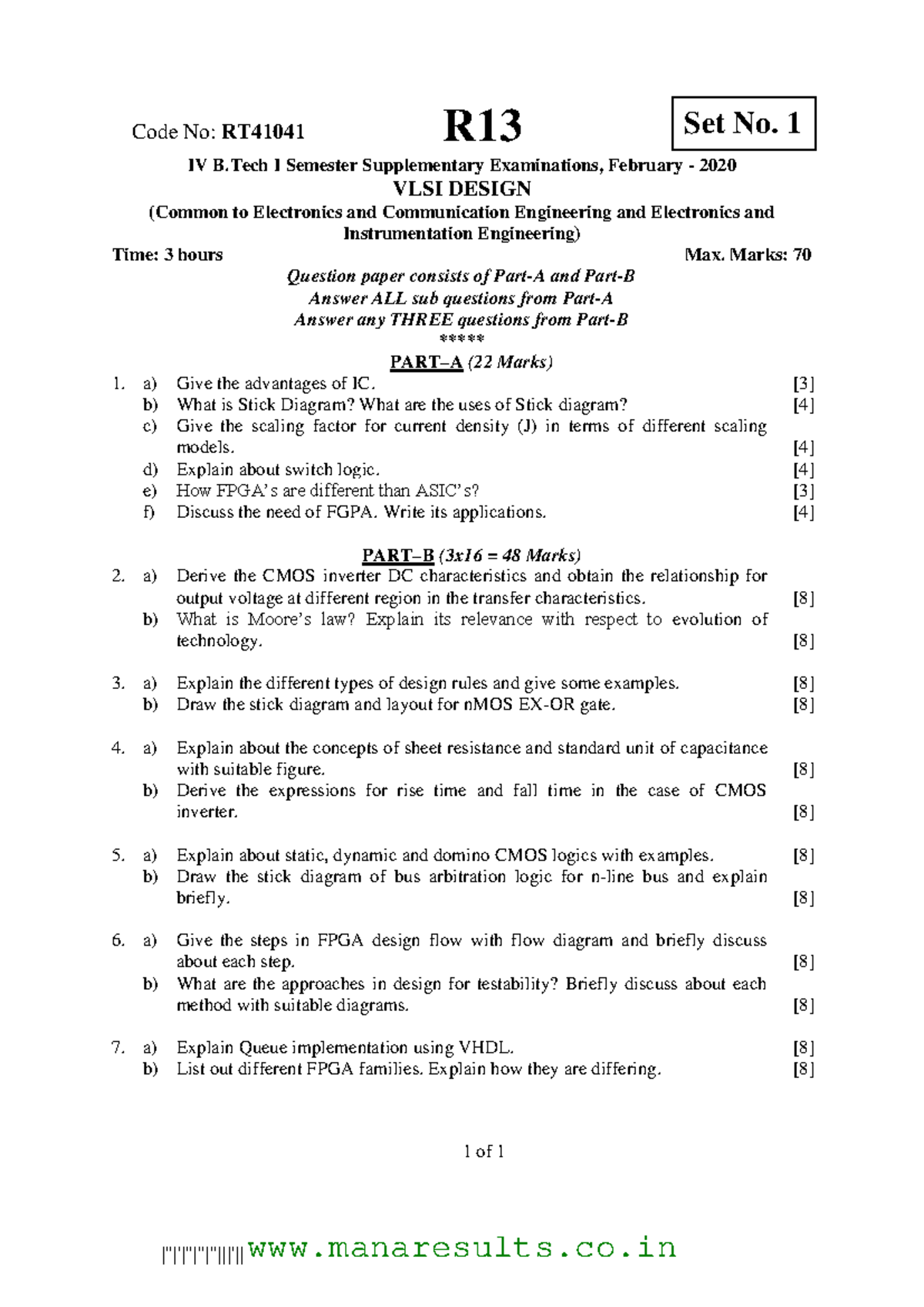 RT41041 VLSI Design Supplementary Exam Questions - Feb 2020 - Studocu