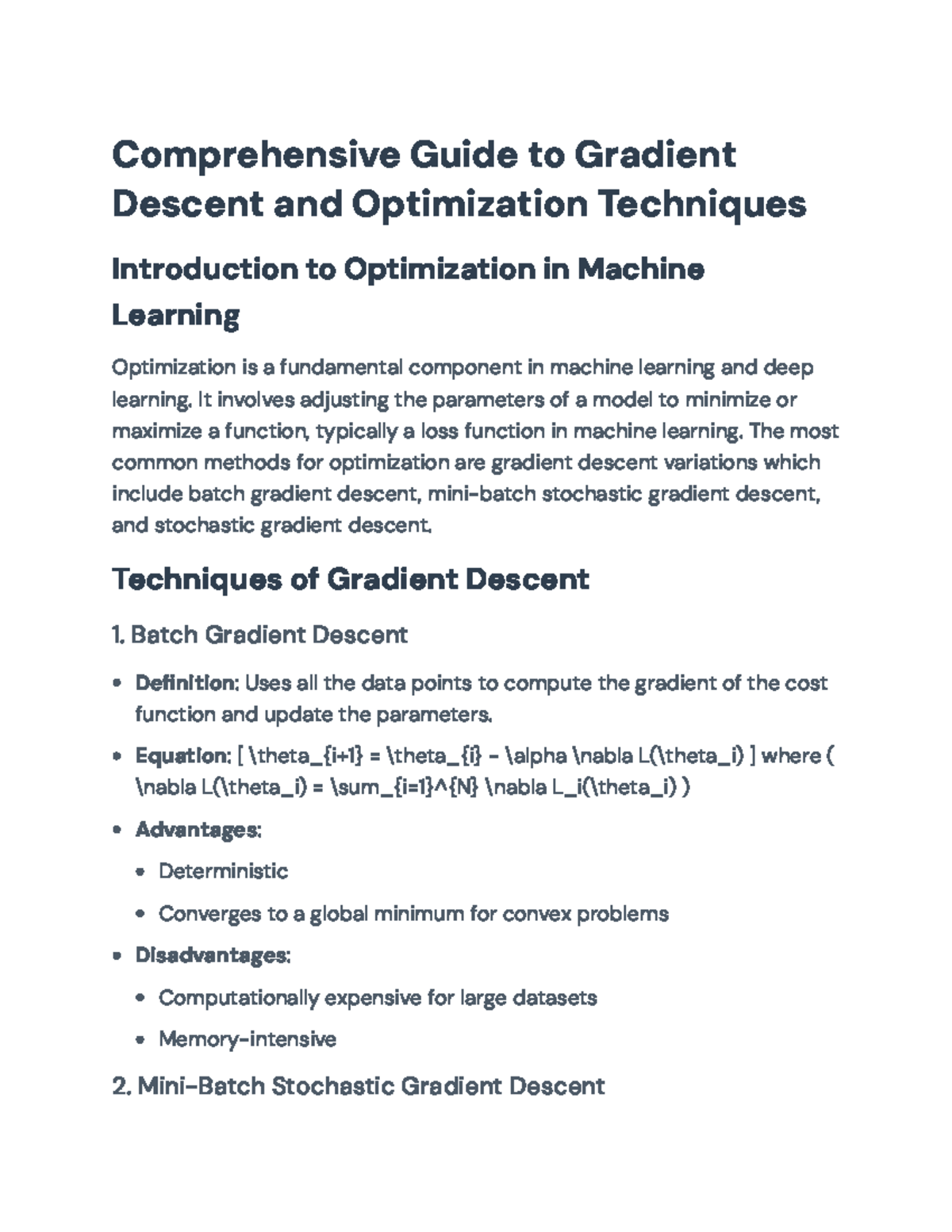 Comprehensive Guide to Gradient Descent Techniques in ML ...