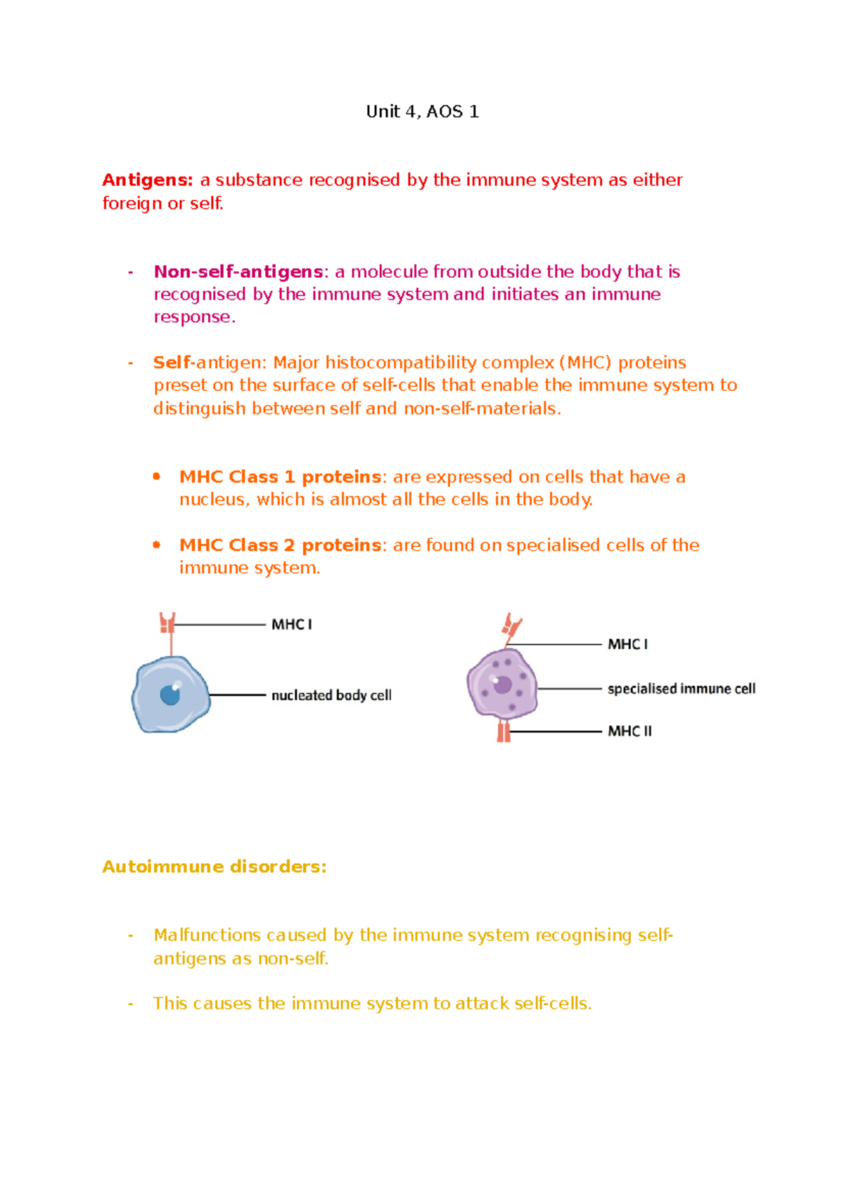 Biology U4 AOS1: Immune System Overview and Pathogen Defense - Studocu