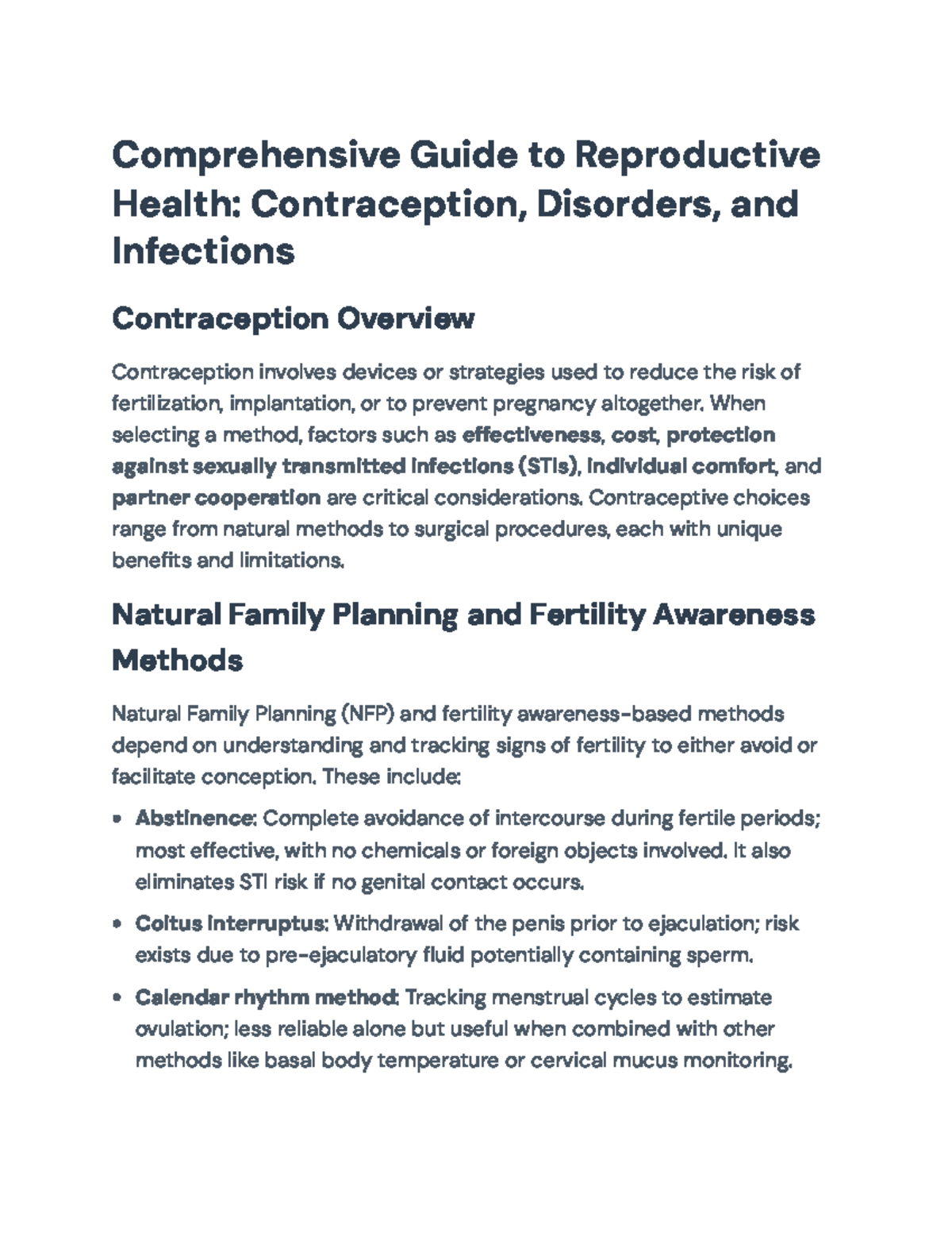 Comprehensive Guide to Reproductive Health: Contraception & Disorders ...