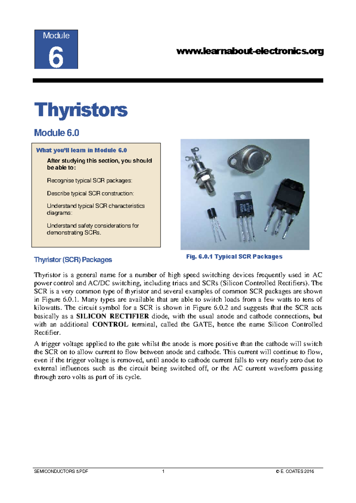 Thyristors Explained: Module 06 - Switching Devices in Circuits - Studocu