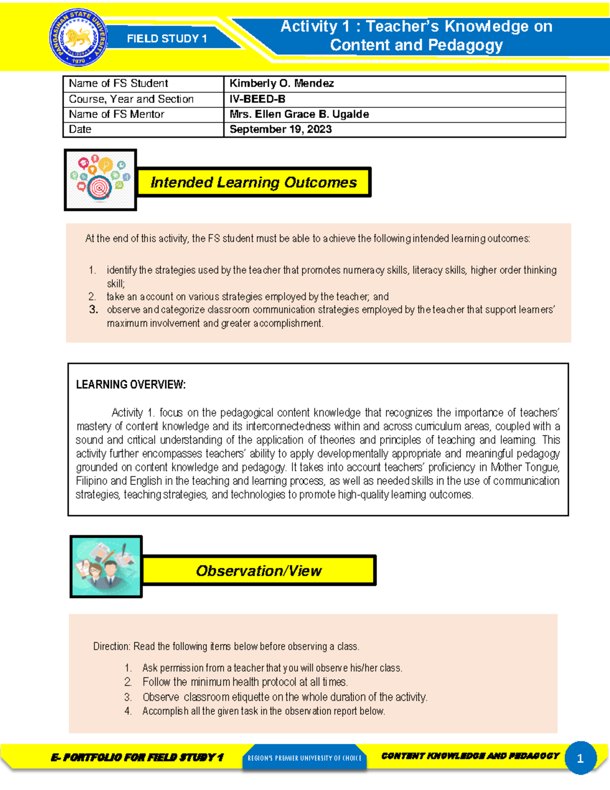 FS1-Activity 1: Strategies for Enhancing Classroom Communication - Studocu