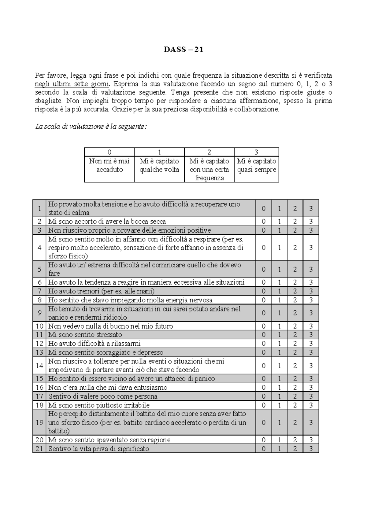3 DASS 21 Depression Anxiety Stress Scale 21 (Lovibond & Lovibond, 1995 ...