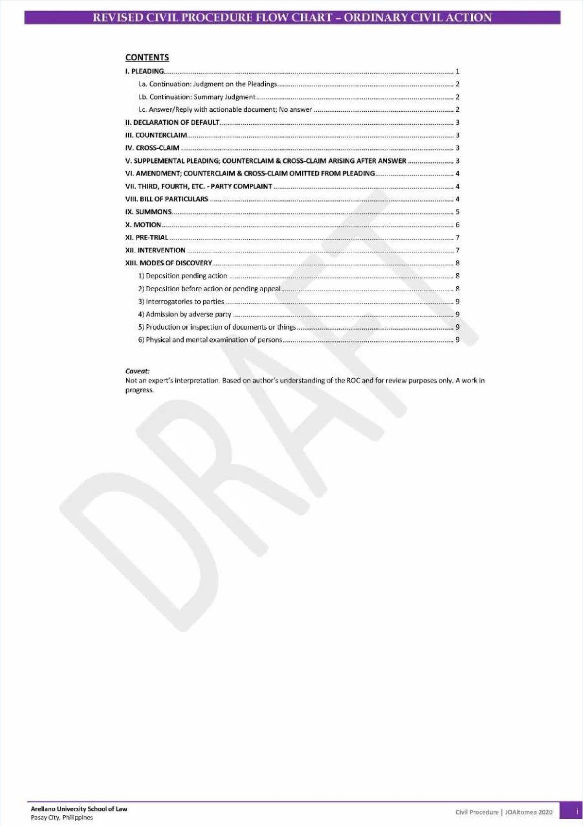 Revised Civil Procedure Flow Chart: 2019 Amendments Overview - Studocu