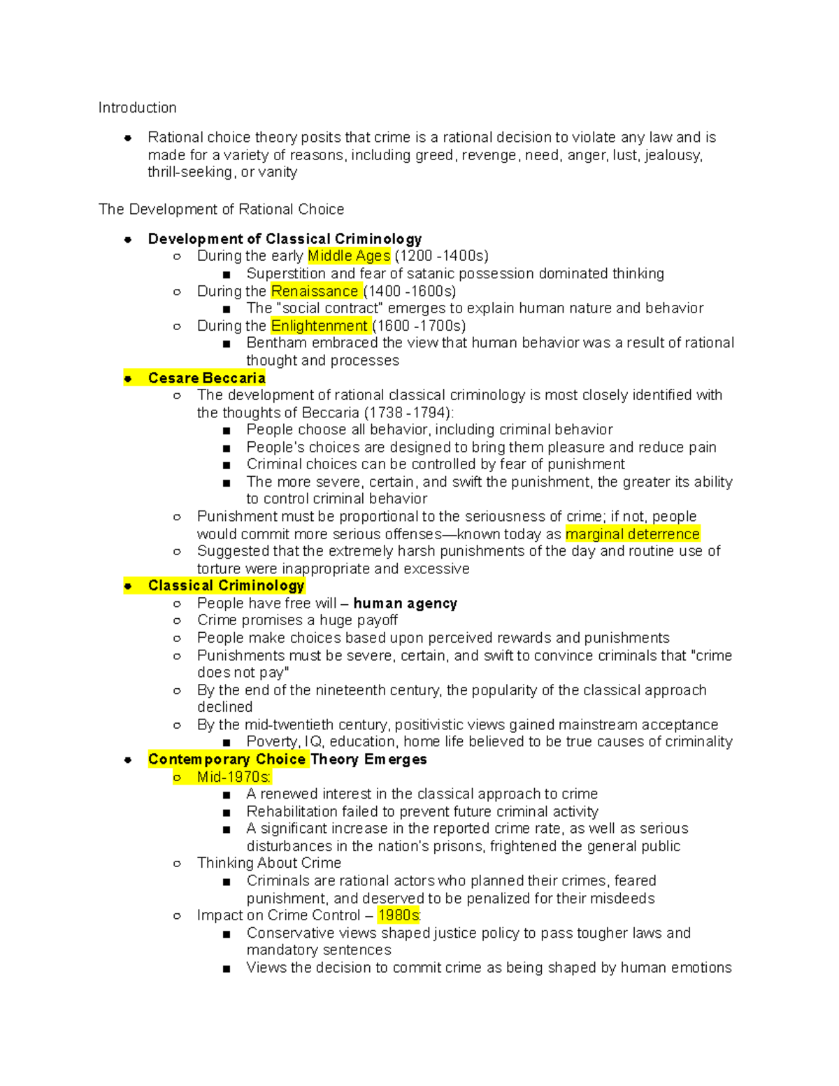 Chapter 4: Exploring Rational Choice Theory in Criminology - Studocu