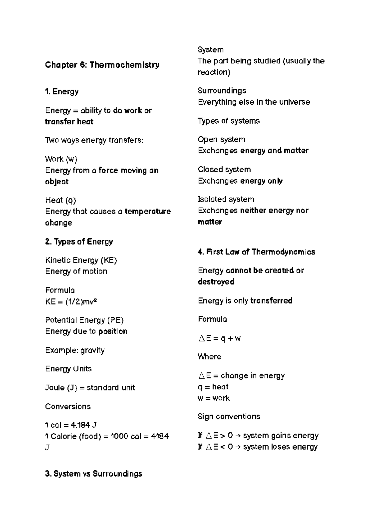 Chapter 6: Thermochemistry - Energy, Systems, and Reactions - Studocu