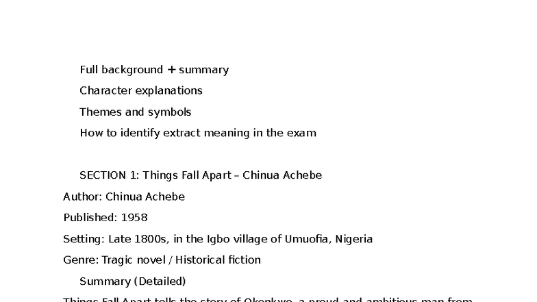 English 101 Final Exam Notes: Themes, Characters & Analysis - Studocu
