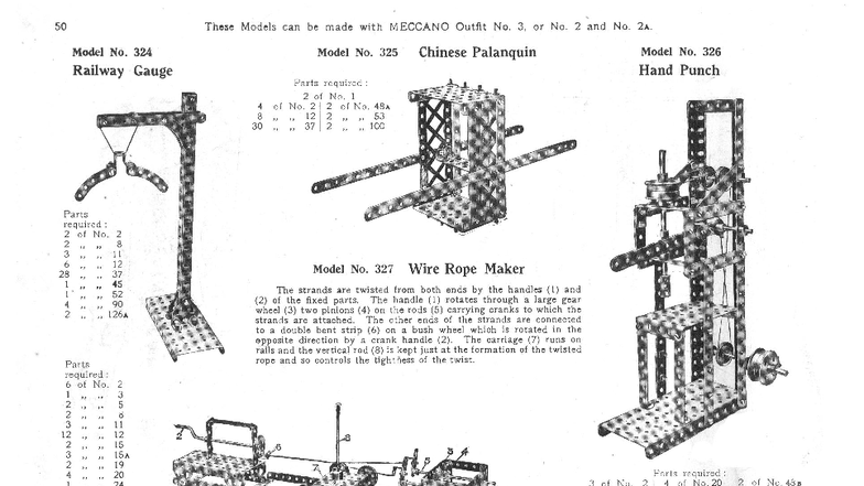 Manuel D'instructions Meccano 1918 – N° 1, 2 & 3 – 196 Modèles à Construire