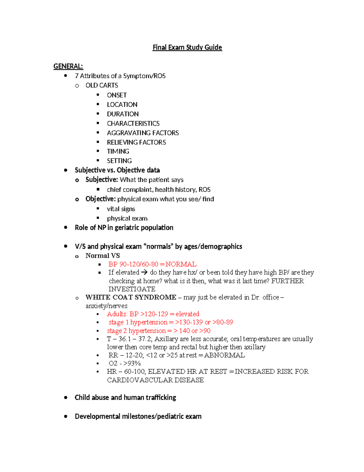 Final Exam 2023 Study Guide NU 508 - Final Exam Study Guide GENERAL: 7 ...
