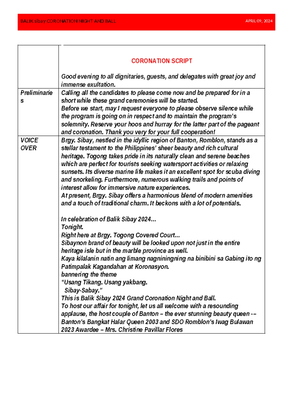 Emcee Script for Women’s Day Celebration - Special Event - Studocu