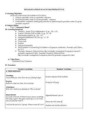Lesson Plan- 5 Trigonometric Ratios (Recovered) - CAPIZ STATE ...
