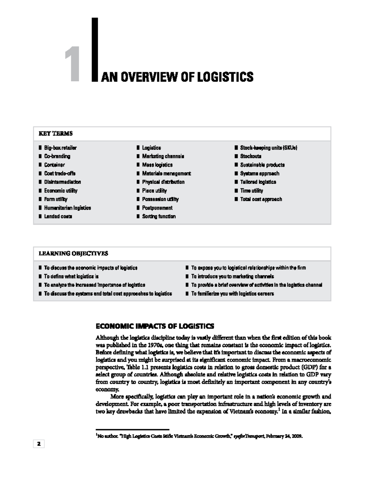 Logistics Chapter 1 - Comprehensive Study Materials - Studocu