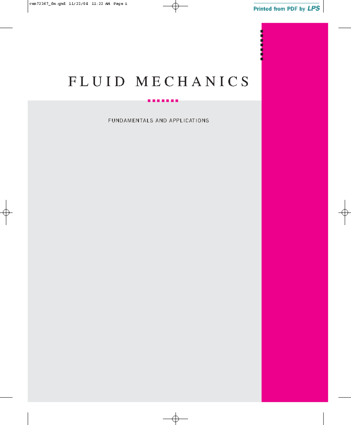 Fluid Mechanics (CEN72367): Fundamentals and Applications Overview ...