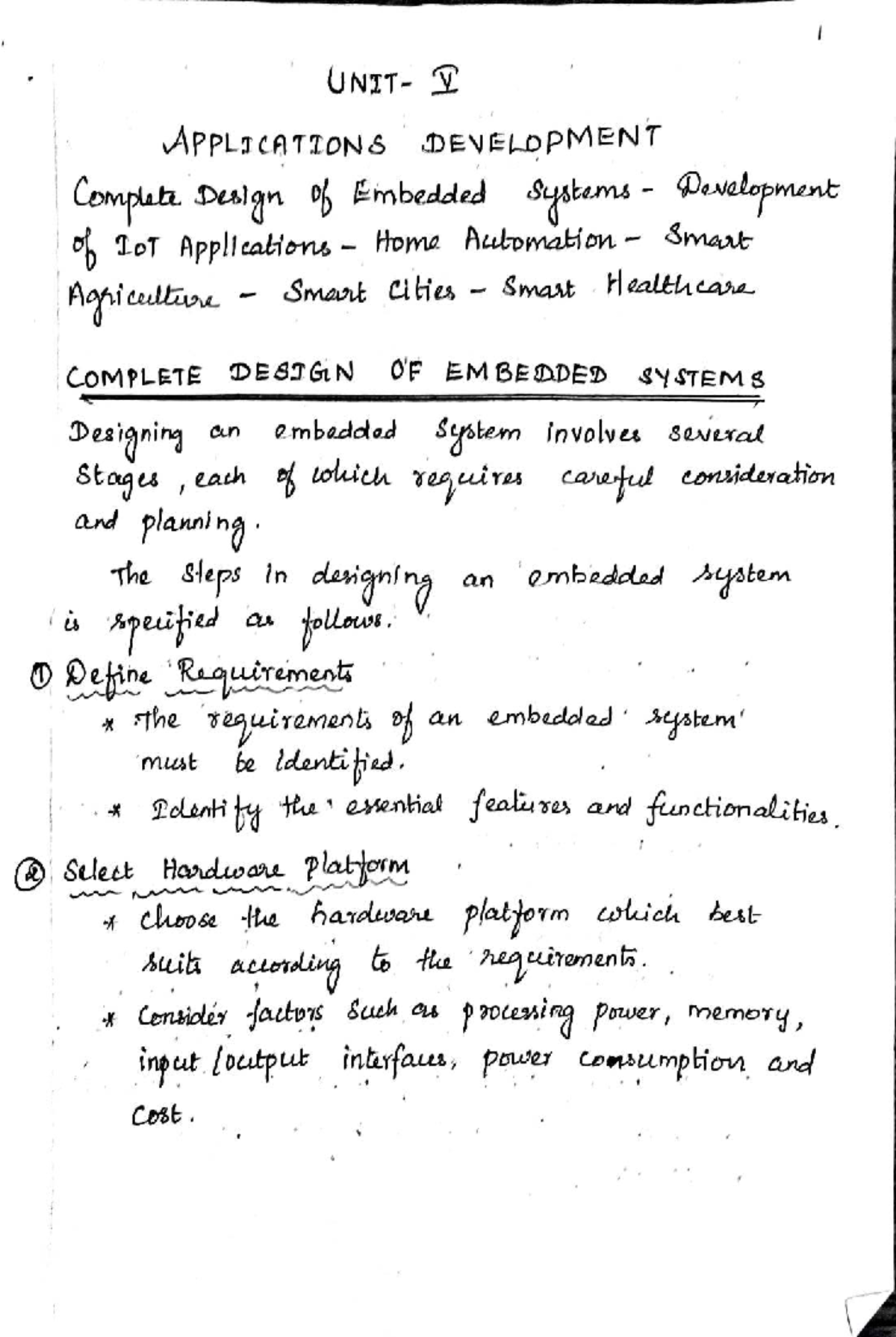 CS3691 UNIT 5: Embedded Systems & IoT Applications Development - Studocu