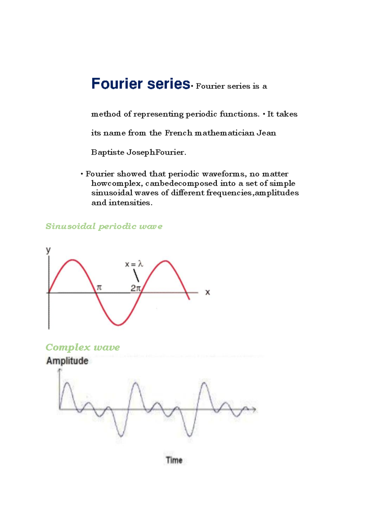 Fourier Series and Their Application in Signal Analysis - Studocu
