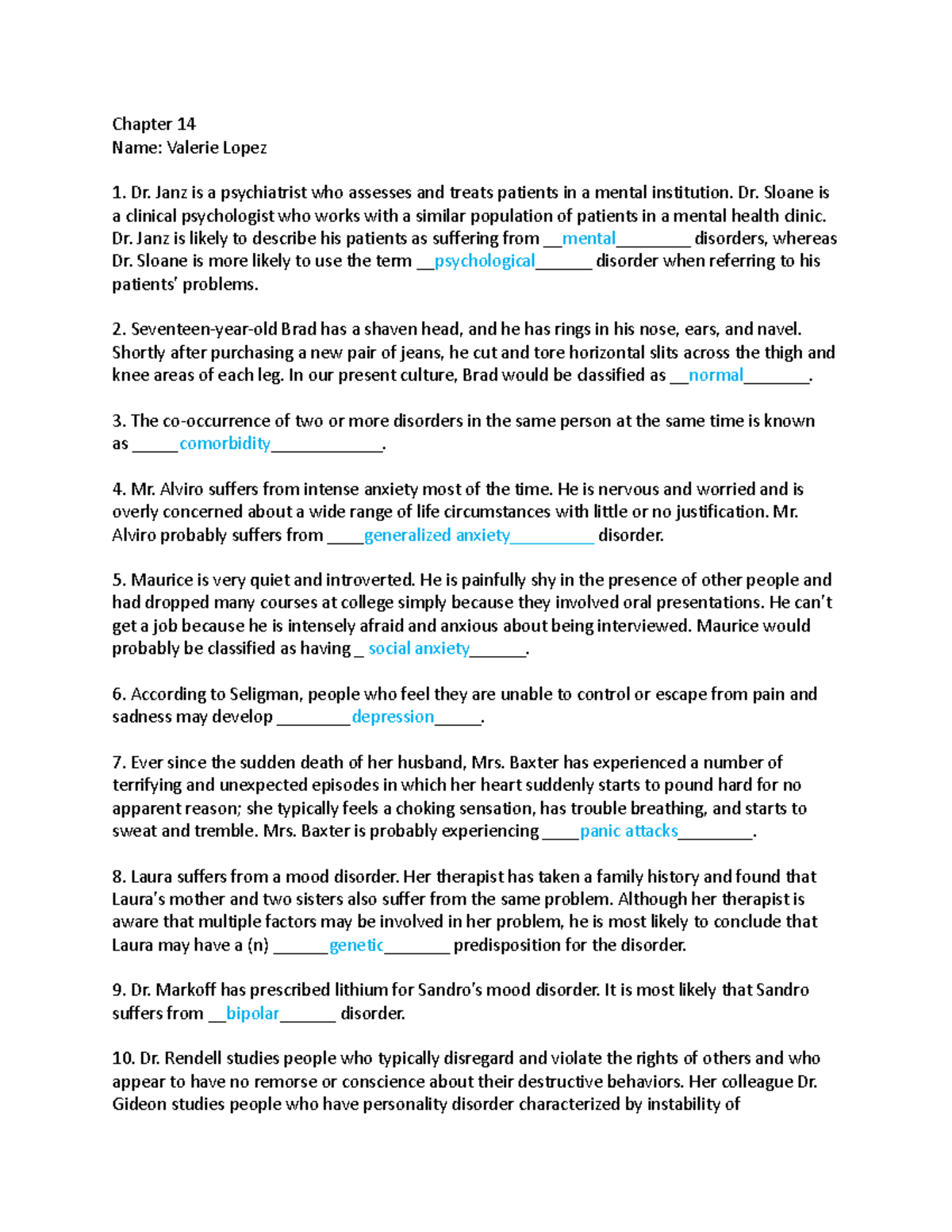 Chapter 14 Psychology - Key Concepts & Disorders Summary - Studocu