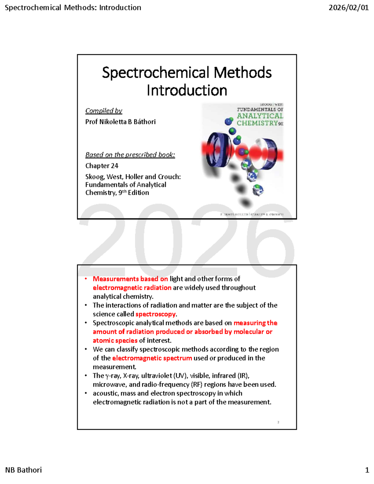 Spectrochemical Methods: Introduction - Studocu