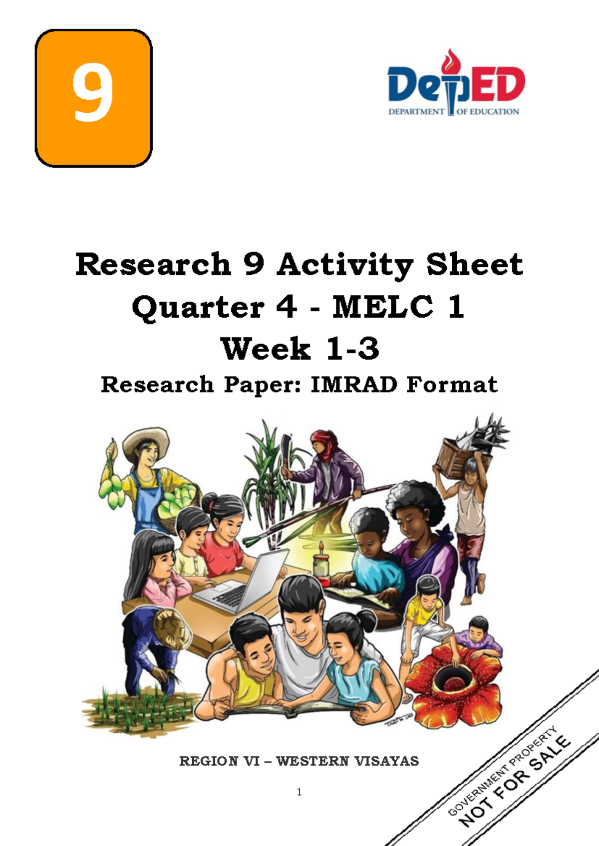 Research 9 Activity Sheet: IMRAD Format for Q4 MELC 1 - Studocu