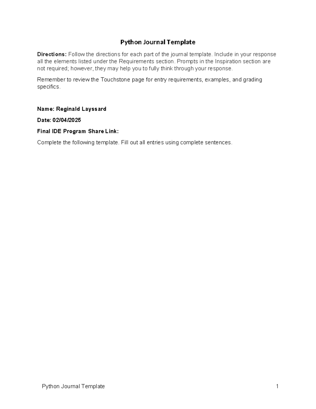 Budget Tracker Journal Template: Expense Management for Python - Studocu