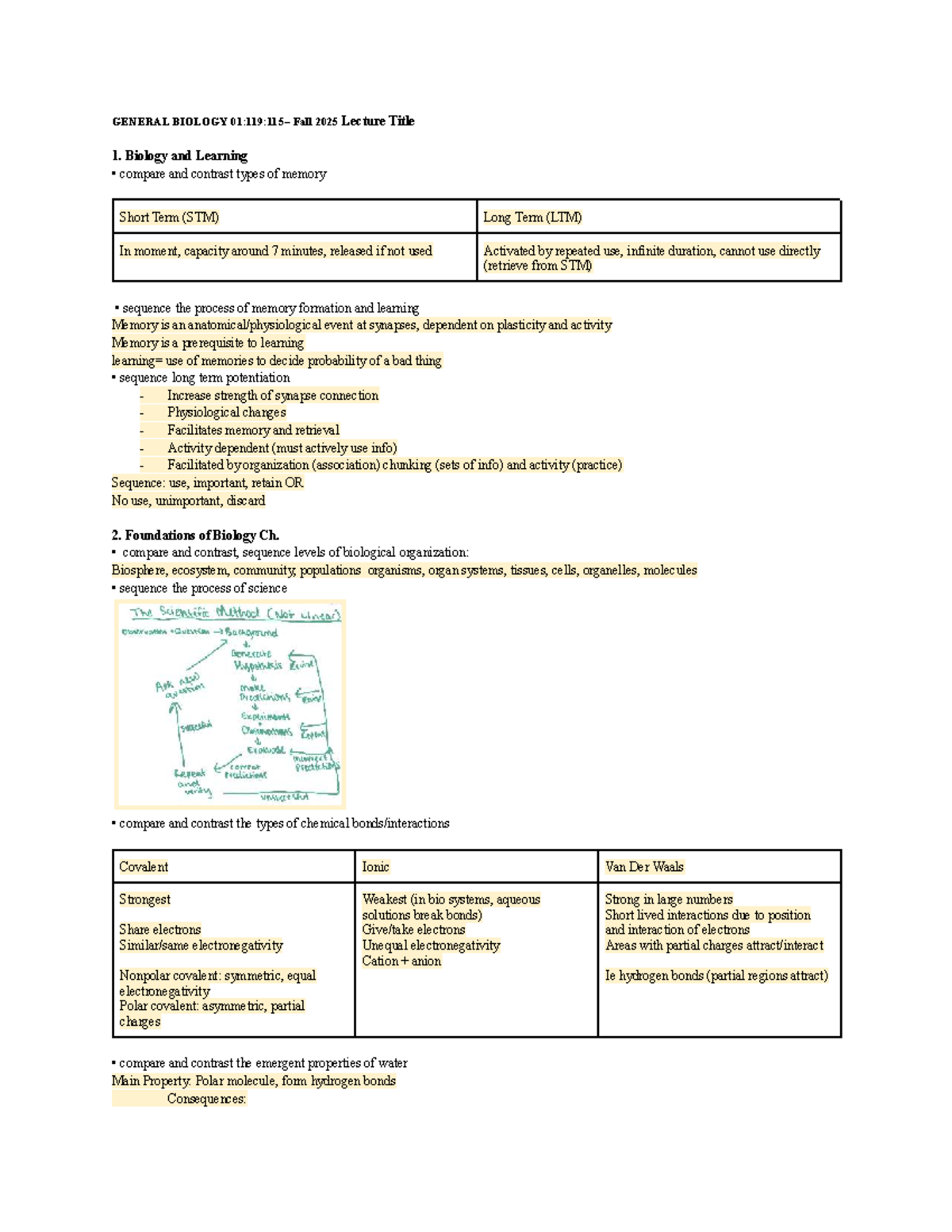 General Biology 01:119:115 – Fall 2025 Lecture Notes Overview - Studocu