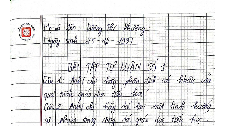 GIAO DUC TIEU HOC - TAM LY HOC GIAO DUC (BAI TAP) - Studocu