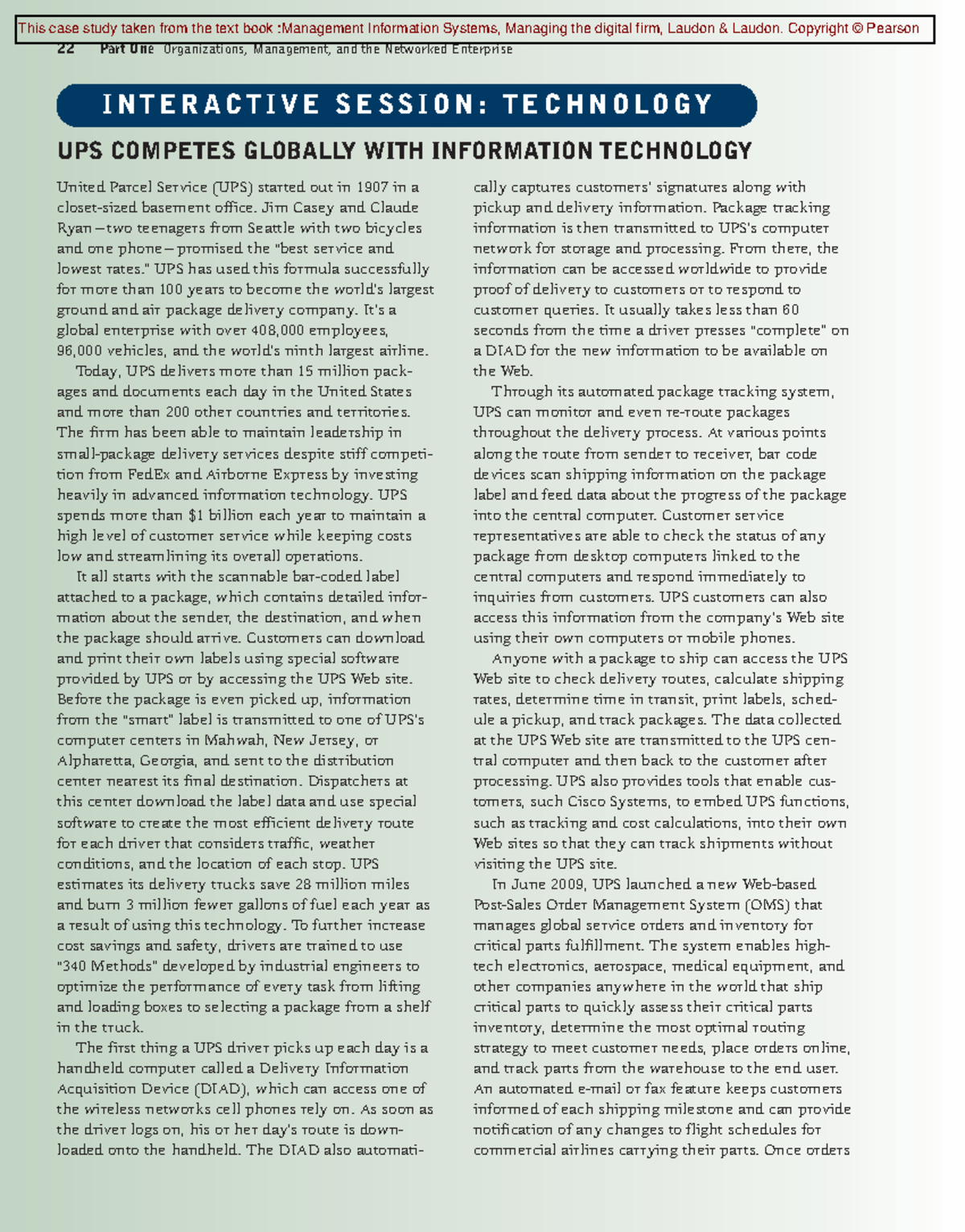 chapter 1 information systems in global business today - 22 Part One ...