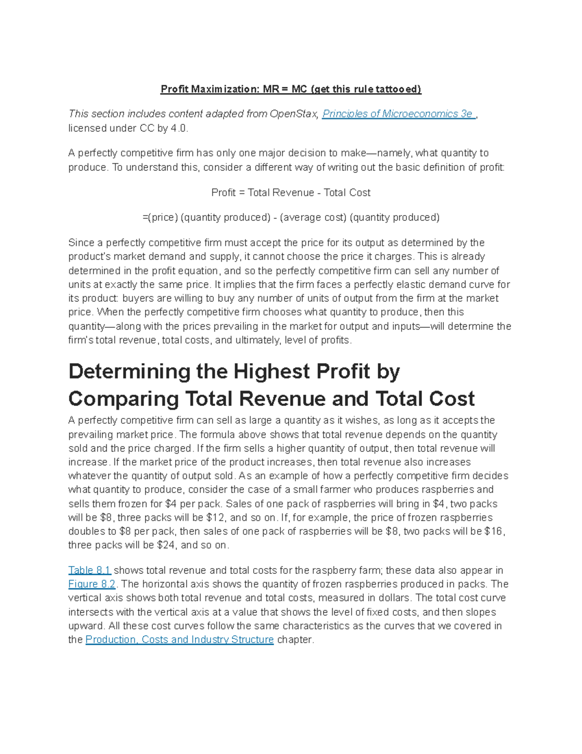 Profit Maximization in Perfect Competition: MR = MC Analysis ...