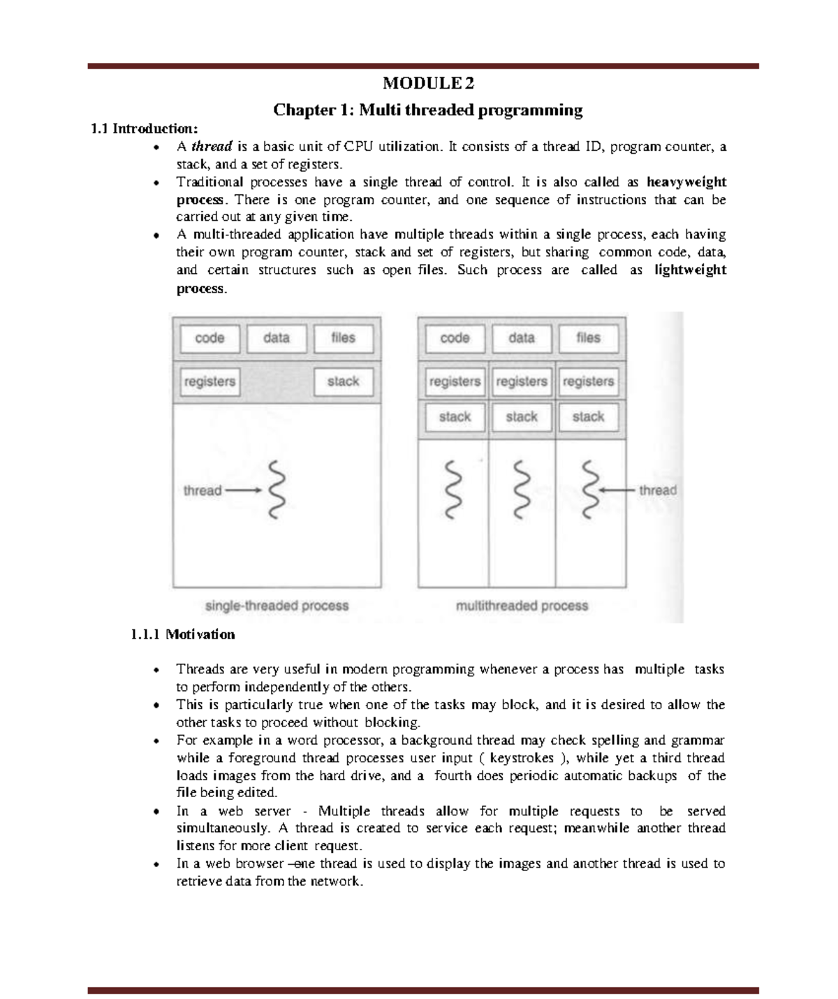 OS Module-2 Notes-2 - good luck - 1 Introduction: MODULE 2 Chapter 1 ...
