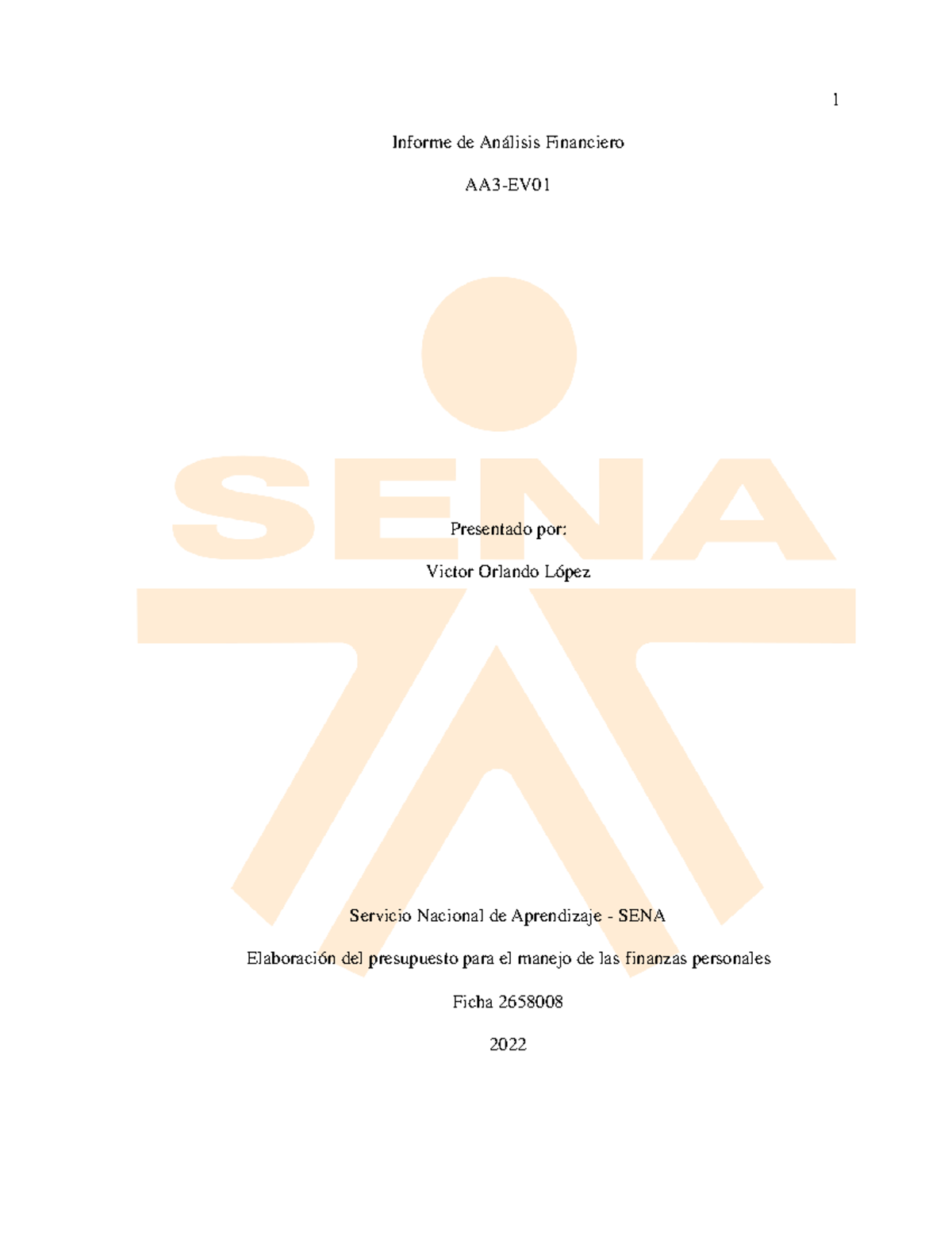 Informe de Análisis Financiero AA3-EV01: Balance Familiar 2022 - Document Preview
