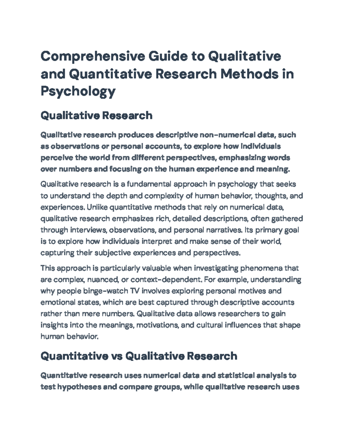 Comprehensive Guide to Qualitative & Quantitative Research Methods in ...