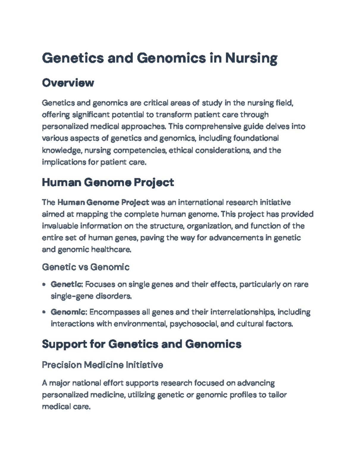 Genetics and Genomics in Nursing: Key Insights and Competencies ...
