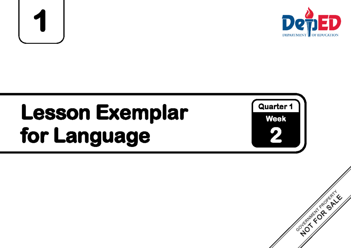 LE Language 1 Q1 Week 2: Lesson Exemplar for Teachers - Studocu