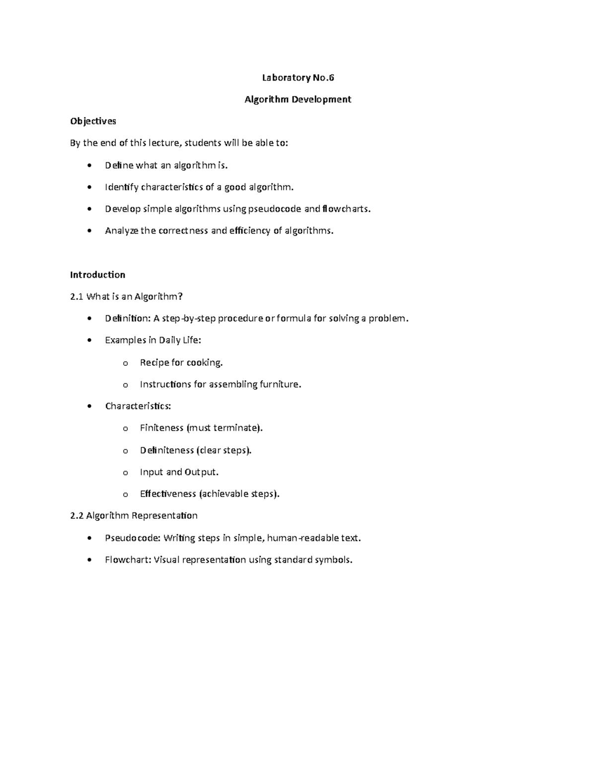 Laboratory-No - rhtdfmjhjufuku - Laboratory No. Algorithm Development ...
