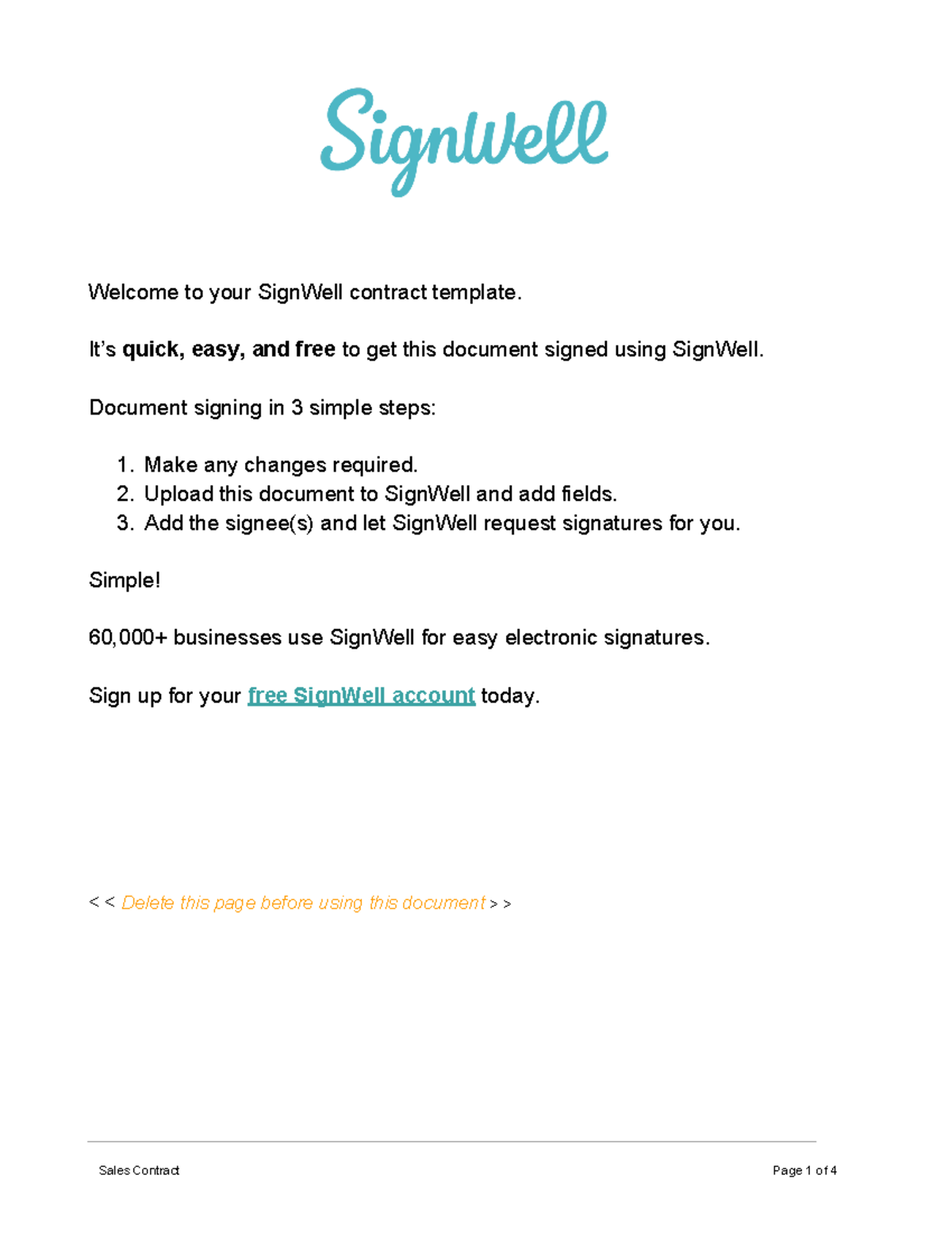 Sales Contract Template - Quick & Easy Signing Guide - Studocu